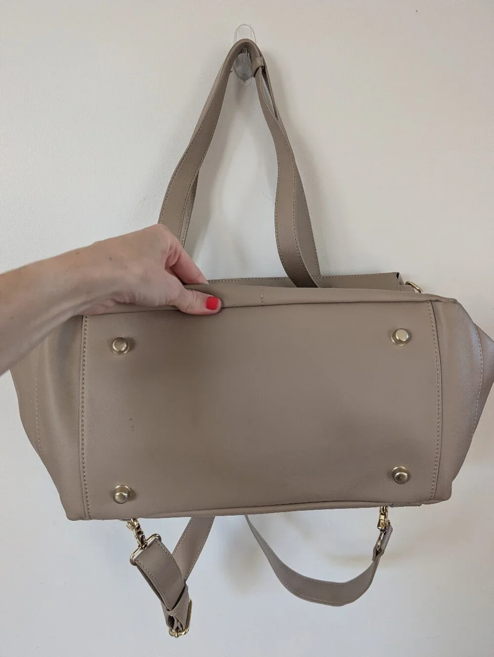 Elkie and Co The Aberdeen Diaper Bag Backpack Beige White Large